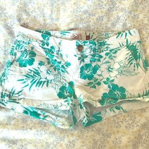 Green and White Shorts